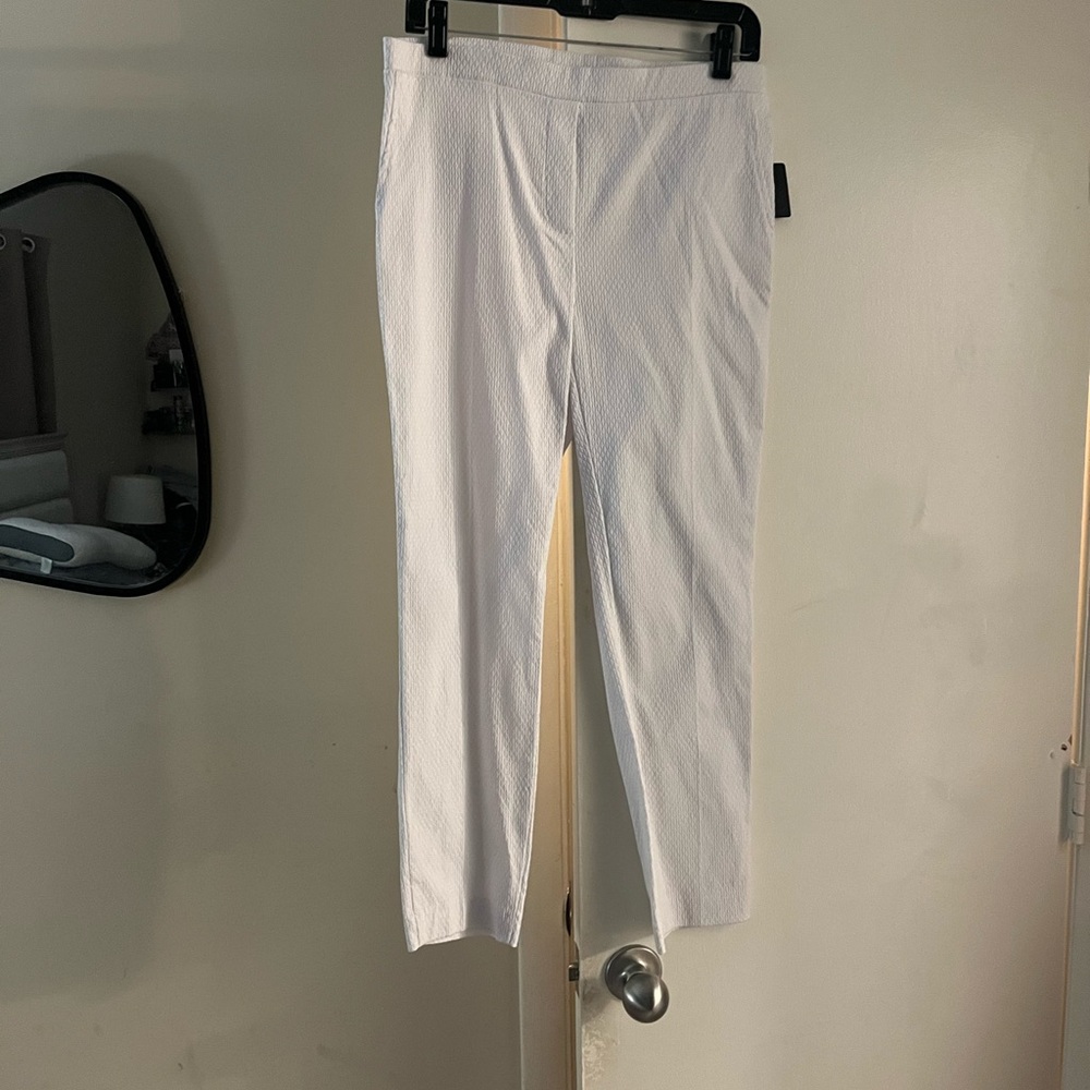 White Textured Pants